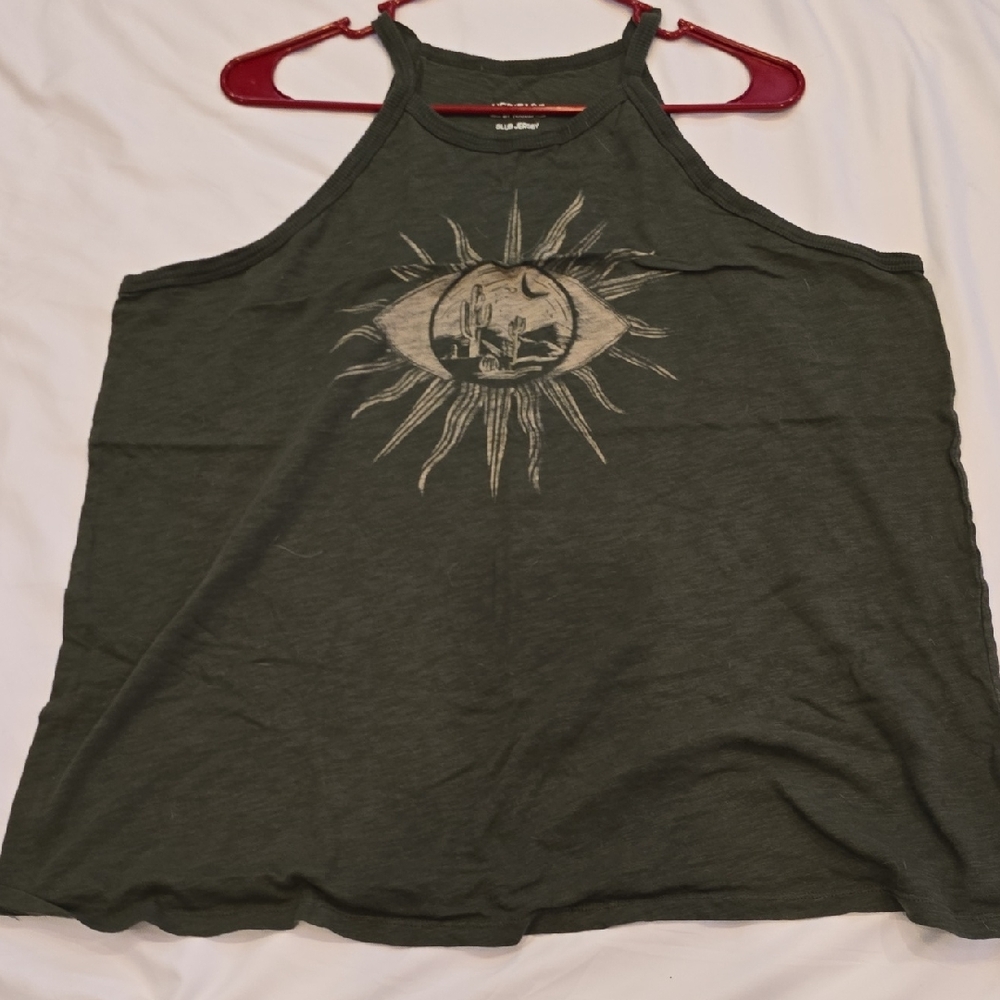 Torrid Dark Green Graphic Tank Top